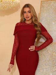 Shein ceruzaszoknya maxi ruha hálós díszítéssel PK01 glb S