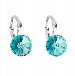 Evolution Group Ezüst függő fülbevaló Swarovski kék kerek kristályokkal 31229.3 (31868)