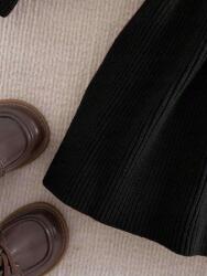 Shein Fekete Kötött Ruha S06 xfj 68-74