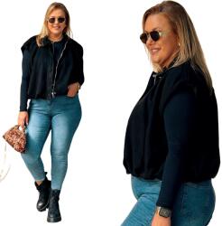 Cavaricci Női rövid velúr mellény Pagony Cavaricci Plus Size Fekete (Kami-02)