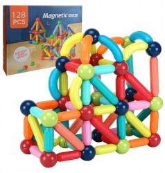 Click4toys Mágneses Építőkockák Gyerekeknek Nagy Kreatív Oktató Szett 128 Db-os (5098)
