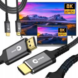 Ultra HDTV Vastag Hdmi kábel 2.1 48Gbps Vrr 8K 4K 120Hz robusztus 0.5m Gaming kábel (ALLM QFT QMS DO KONSOLI PC MIEDŹ OFC MOCNY)