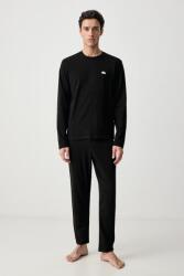 Lacoste kétrészes pizsama férfi pamut elasztánnal - fekete XL - answear - 34 990 Ft