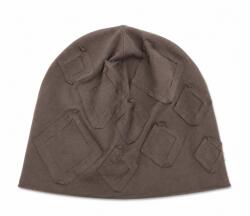QS Nitchi Unisex sapka beanie pamut barna art line 26 cm Qs Nitchi öko Handmade (CZAPBEABRAART)