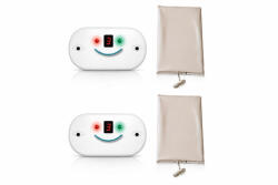 Baby Control Prémium TWINS - 2 db légzésfigyelő készülék, 2 db extra nagy méretű érzékelőlappal