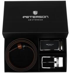 Peterson öv szett nadrághoz bőr férfi cserélhető kétoldalas csat (PTN KL-B008-S001-125)