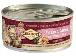 CARNILOVE Cat Salmon & Turkey for Kittens lazac és pulyka konzerv 100g (8595602528950)