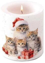Ambiente Karácsonyi cicás átvilágítós gyertya - 8x7, 5 cm - Meaowy Christmas (VR-39221005)