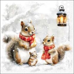 Ambition Mókusos szalvéta - mókus család sálban - Squirrel Family (VR-33320975)