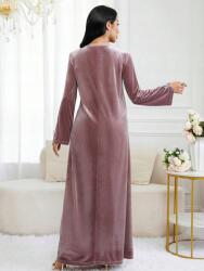 Shein rózsaszín velúr maxi ruha S06 vio XL