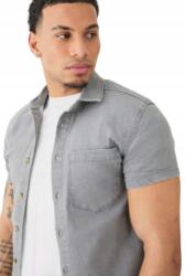 Boohooman rövid ujjú farmer ing B18 vit Xs