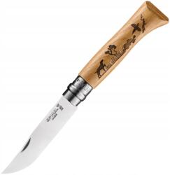 Opinel N°08 Vri Inox Animalia 2019 Kutya zsebkés, tölgyfa nyél (002335)
