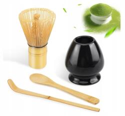  Matcha készlet 4 az 1-ben - bambusz ecset (chasen), 2 db kanál és kerámia tartó (5907190010091)