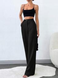 Shein Fekete Egyenes Szárú Nadrág S06 vvw XL