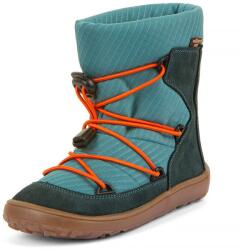 Froddo cizme barefoot de iarnă pentru băieți TEX TRACK WOOL Petroleum G3160251-3 | încălțăminte înaltă slip-on | cizme de zăpadă impermeabile cu membrană și talpă flexibilă - 40