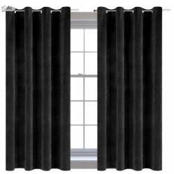 MORE&DECO Velúr függöny 140×250cm fekete, áttetsző, vastag (ZASŁONA WELUROWA WELWETOWA VELVET 250x140)