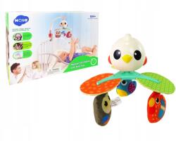 LEAN Toys Csecsemő körhinta Babakocsi Kiságy Színes Madár Dallam (12663)
