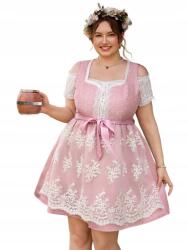 Shein Rózsaszín Ruha Plus Size Csipkével És Megkötővel 52 1LA (sz25051690627761665-4XL)