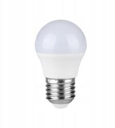 V-TAC Led izzó E27 gömb, tejfehér, 4W, 320lm, 6400K, hideg fehér (SKU 214207)