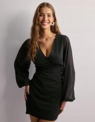 Nelly Fekete Mini Ruha Borítékos Nyakkivágással W93 B22__XXS