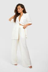 Boohoo Krémszínű Textúra Nadrág B16 mnk XL