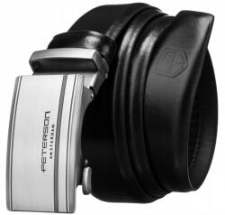 Peterson öv férfi automata valódi bőr elegáns öv férfiaknak (PTN A006-95 BLACK)