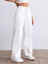 Shein Fehér Egyenes Farmer Nadrág Magas Szárú S06 qmk S