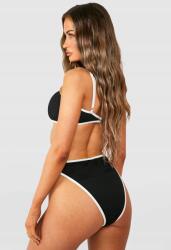 Boohoo Fekete Bikini Alsó kontraszt csíkos B16 fgm L