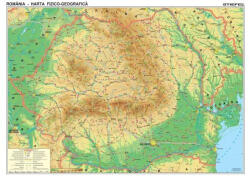  Hartă de perete România Fizico-Geografică cu șipci din plastic