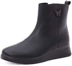 PASS Collection Botine dama din piele naturala, PASS Collection 1HJ90011B 01-N, negru
