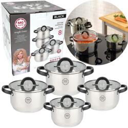 MG home Rozsdamentes Acél Edénykészlet Mg Home Black 8 Részes (7105023036)