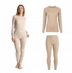  Női termo fehérnemű szett Woolcano Merino 100% SET0543 M (WLC-B5AP007-BEI)