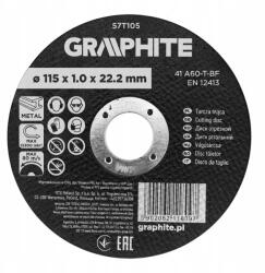 GRAPHITE Vágótárcsa, korund fémhez 115 x 1.0 x 22.2 mm, 41 A60-T-BF (57T105)