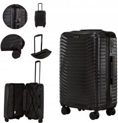 Wings Közepes bőrönd Wings polikarbonát Tsa kerekek 360 utazó repülőgép utazáshoz (PC141-M-BLACK)