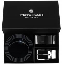 Peterson Öv férfi bőr 4in1 Peterson nadrág öv szett ajándék dobozban (PTN KL-B003S001-95N)
