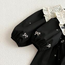 Shein Fekete Hímzett Ruha S06 xld 86-92