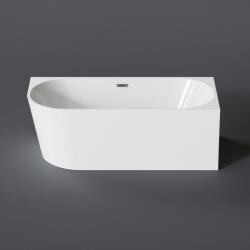 Water Fun CORNER | cadă de baie semi-freestanding, de colț, dreapta, albă, 160x75x58 cm (COR-160J)