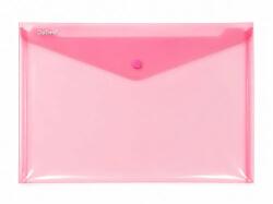 Optima Mapa PP protectie documente A4 landscape, inchidere cu capsa, 10/set, Optima - rosu transparent (OP-5100180A4-27)