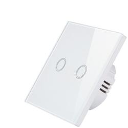 Techstar Resigilat Intrerupator Touch Techstar®, Sticla Securizata, Design Modern, Iluminare LED, 2 Faze, Alb (SKU1617R)