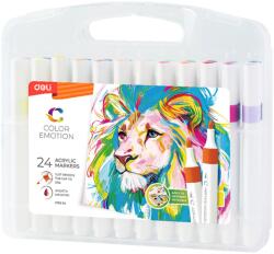 Deli Color Emotion akril marker, 24 színű készlet (DLEC193-24)