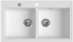 FERRO Mosogatótálca, Ferro Stampo kétmedencés mosogatótálca 50/86 cm, fehér DRGS2/50/86WH