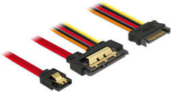 Delock Cablu SATA Delock, 6 Gb/s, mufă de 7 pini + conector SATA de 15 pini, conector SATA de 22 de pini