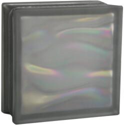Fuchs Design BM Aqua gyöngyház üvegtégla két oldalon szatinált 19 cm x 19 cm x 8 cm antracit