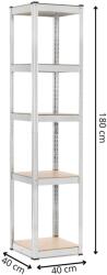 Springos Raft industrial metalic Springos cu plăci MDF 180x40x40cm - capacitate de încărcare 500kg (HA5281) Raft