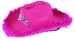 Rappa Pălărie de cowboy roz cu coroană pentru femei (RP206984)