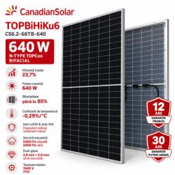 Canadian Solar Panou Solar Fotovoltaic Canadian Solar 640W Bifacial N-Type TOPCon - CS6.2-66TB-640 (CS62-66TB-640)