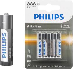 Philips alkáli elem AAA LR03, 4 db-os kiszerelés L-BAT0676 (BAT0676)