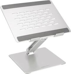 Amazon Basics Ergonomikus Laptop Állvány, Állítható Dőlésszög, Szellőzőnyílás, 10-17 colos (25, 4-43, 2 cm) Laptopokhoz, Ezüst