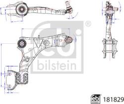 FEBI Bilstein 181829 - Brat, suspensie roata - Brat suspensie fata dreapta transversal inferior fata 25 mm JAGUAR E - PACE. LAND ROVER DISCOVERY SPORT. RANGE ROVER EVOQUE 1.5H - - FEBI Bilstein-181829 (FEBIBILSTEIN