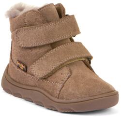 Froddo ghete de iarnă barefoot pentru copii ZERU TEX FURRY Beige G2110151-8 - 35